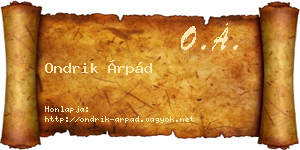 Ondrik Árpád névjegykártya
