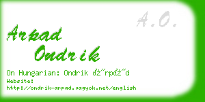 arpad ondrik business card